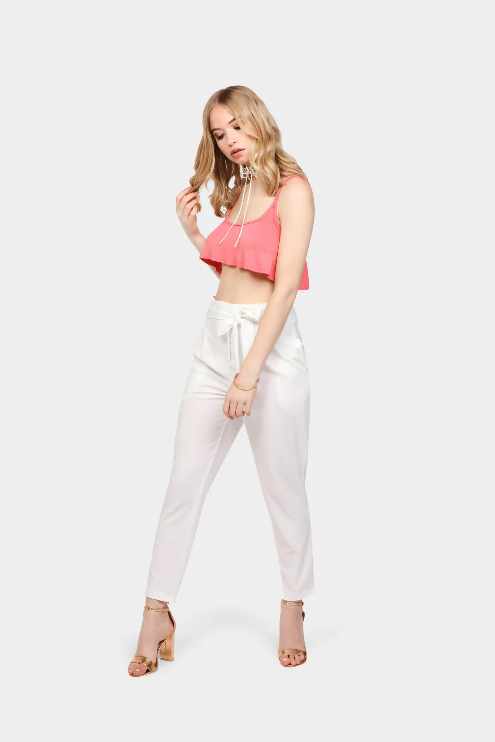 Coral Cami Crop Top