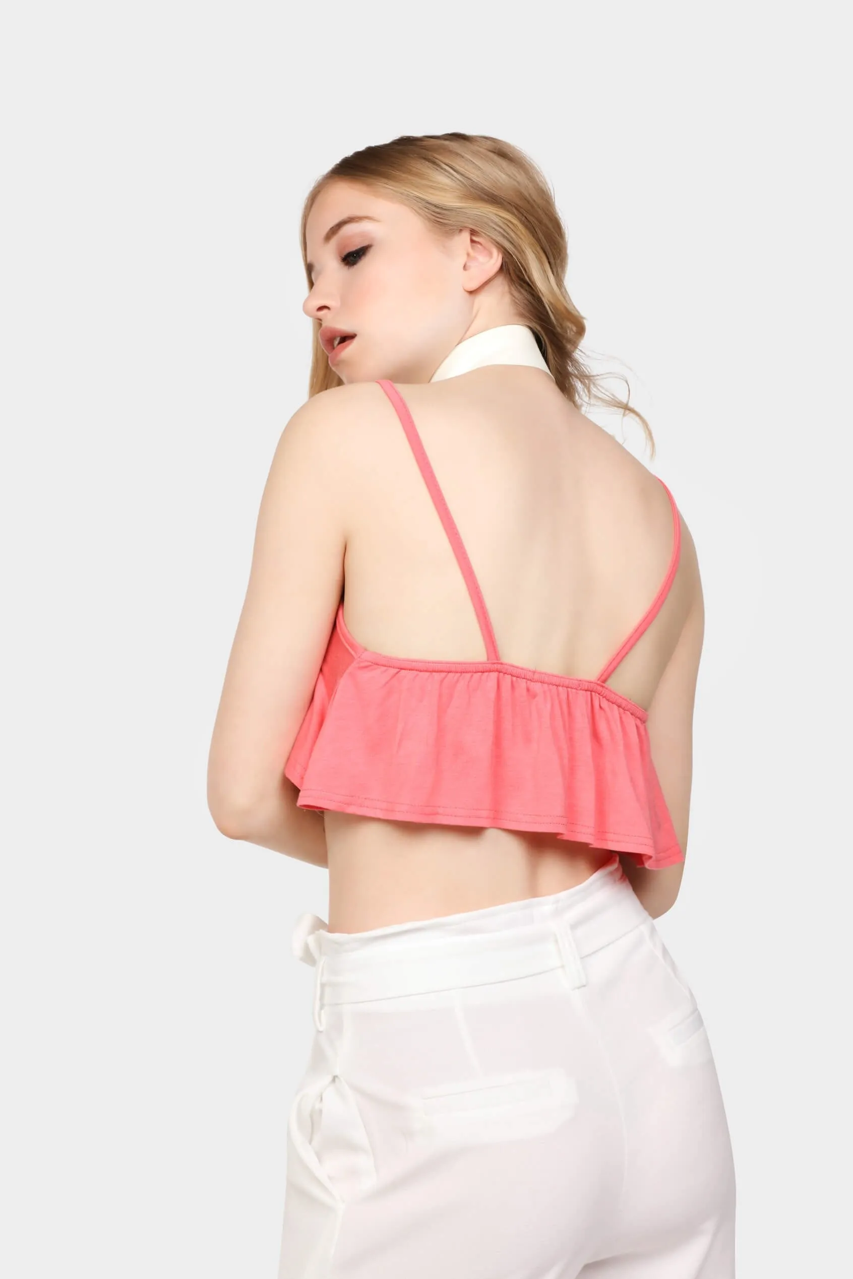 Coral Cami Crop Top