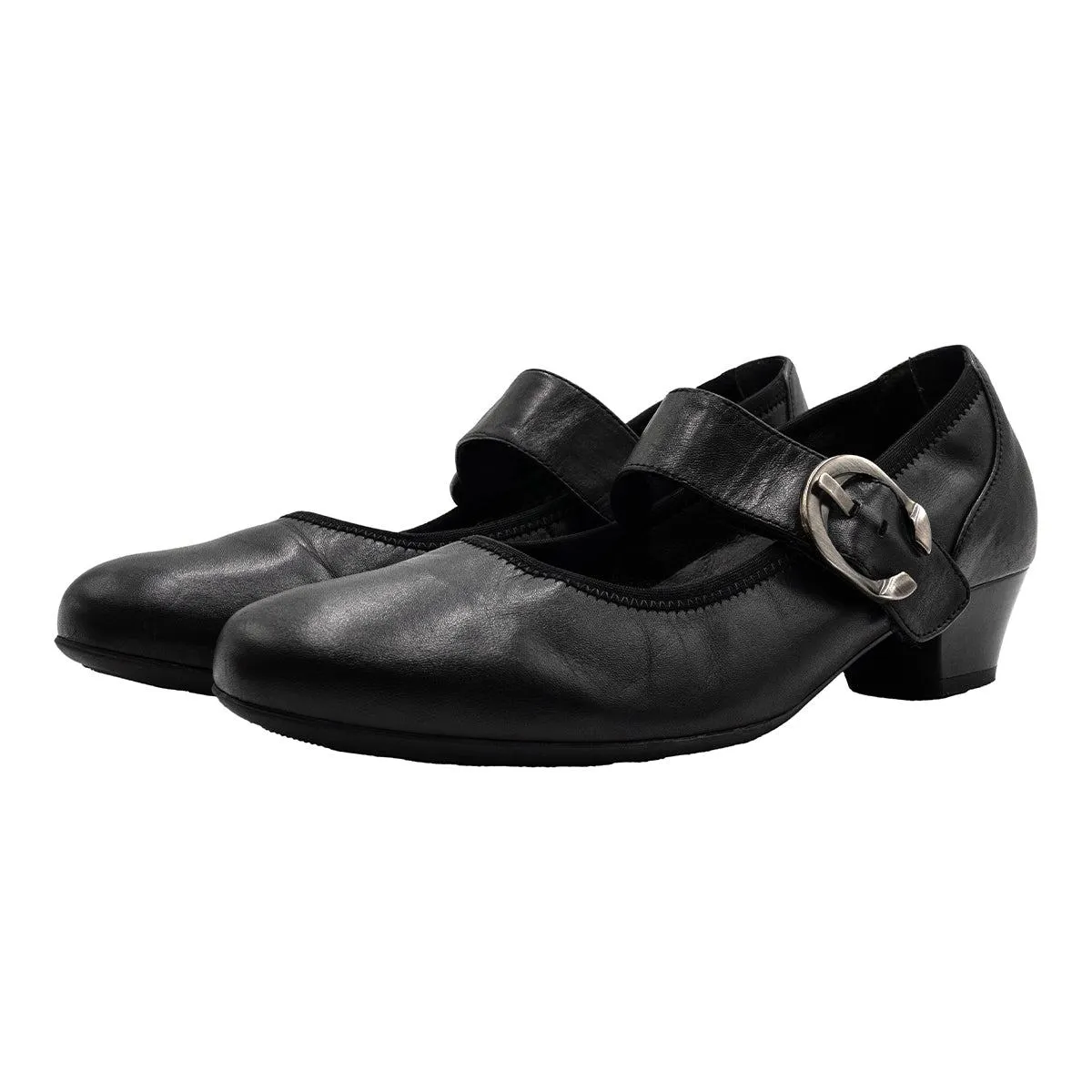 Gabor Heeled Ballerinas Leather Black Colour For Women
