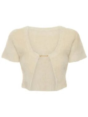 Jacquemus   La Maille Neve fluffy crop top 