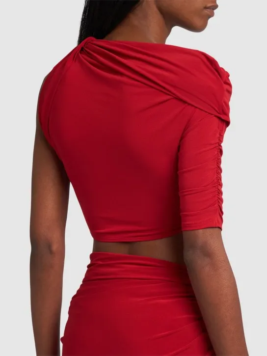Jacquemus   Le Haut Drapeado jersey crop top 