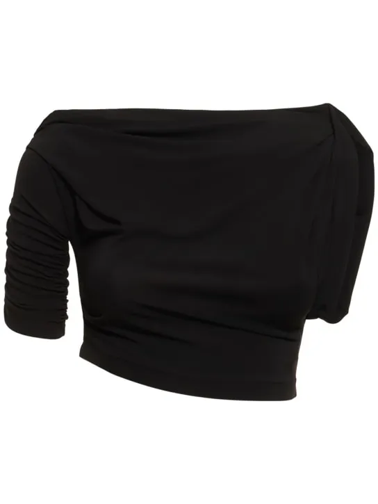 Jacquemus   Le Haut Drapeado jersey crop top 