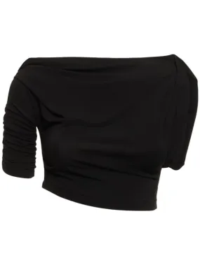 Jacquemus   Le Haut Drapeado jersey crop top 