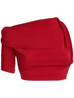 Jacquemus   Le Haut Drapeado jersey crop top 
