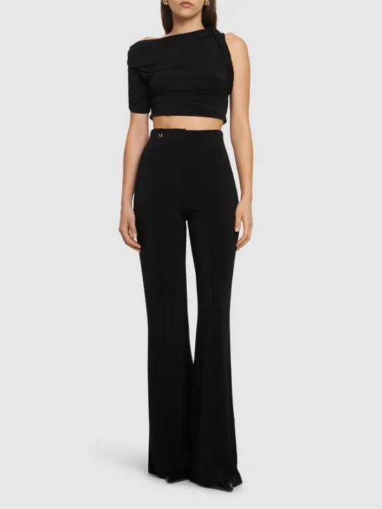 Jacquemus   Le Haut Drapeado jersey crop top 