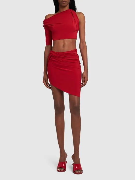 Jacquemus   Le Haut Drapeado jersey crop top 