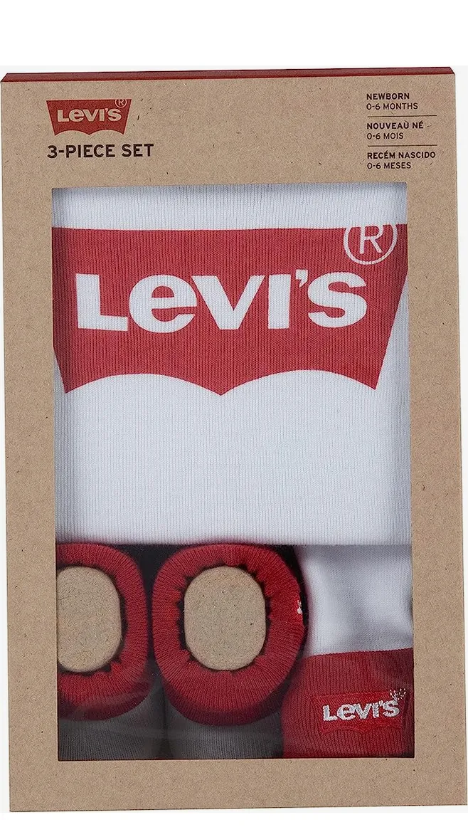 Levi's Kids classic baby outfit with logo 3-piece pack LL0019 001 white-red