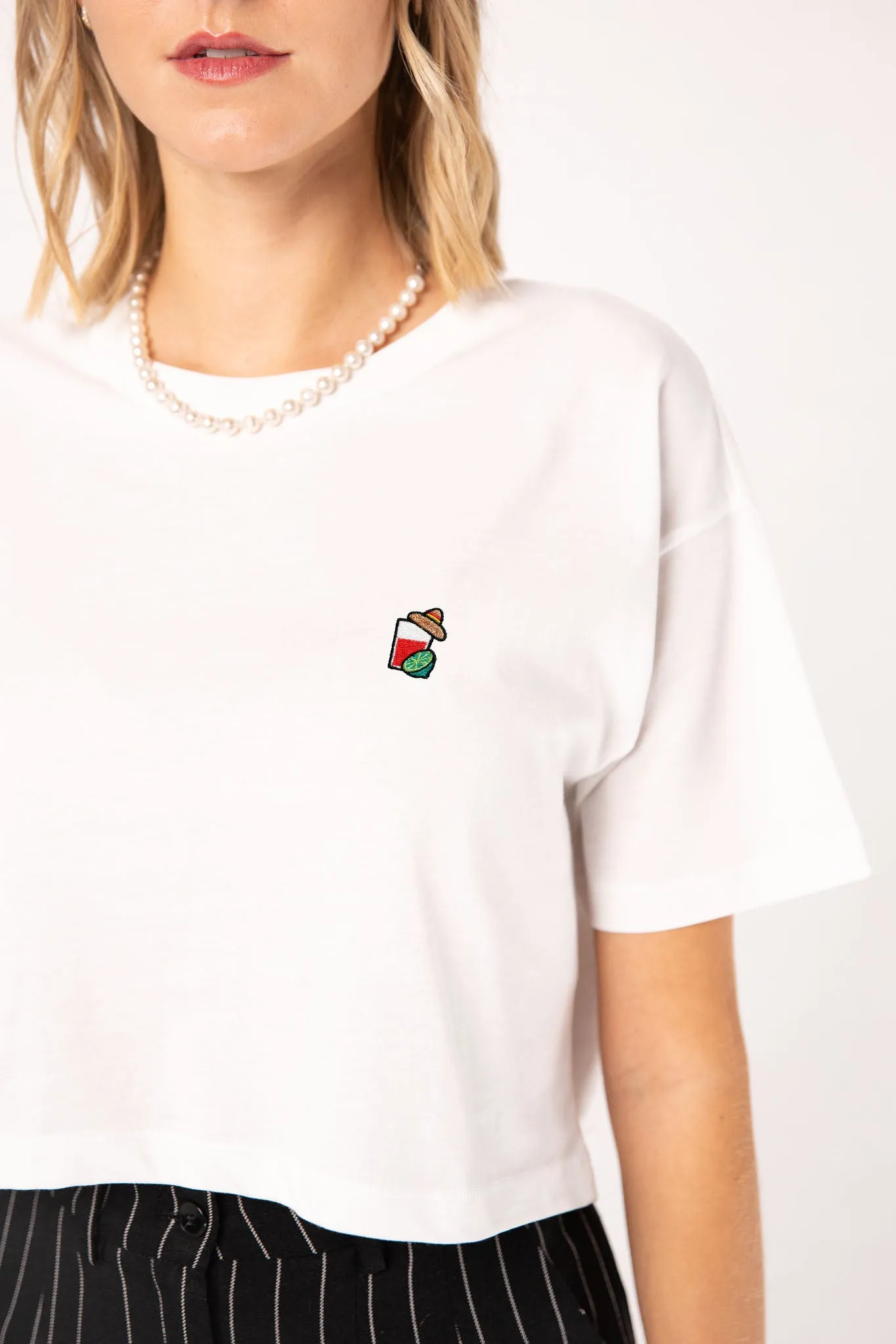 Mexikaner | Besticktes Bio Baumwoll Crop Top