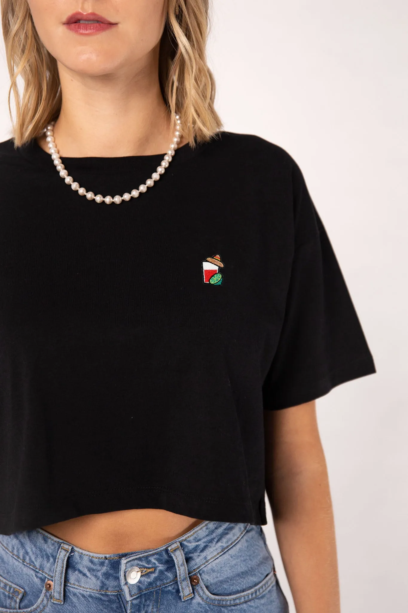 Mexikaner | Besticktes Bio Baumwoll Crop Top