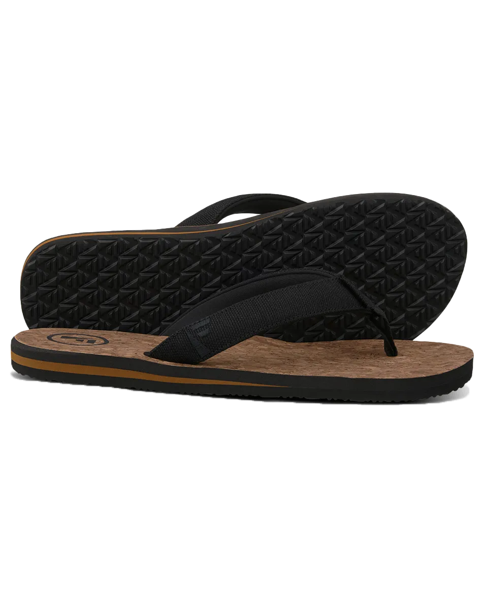 Mully Cork Flip Flops in Black
