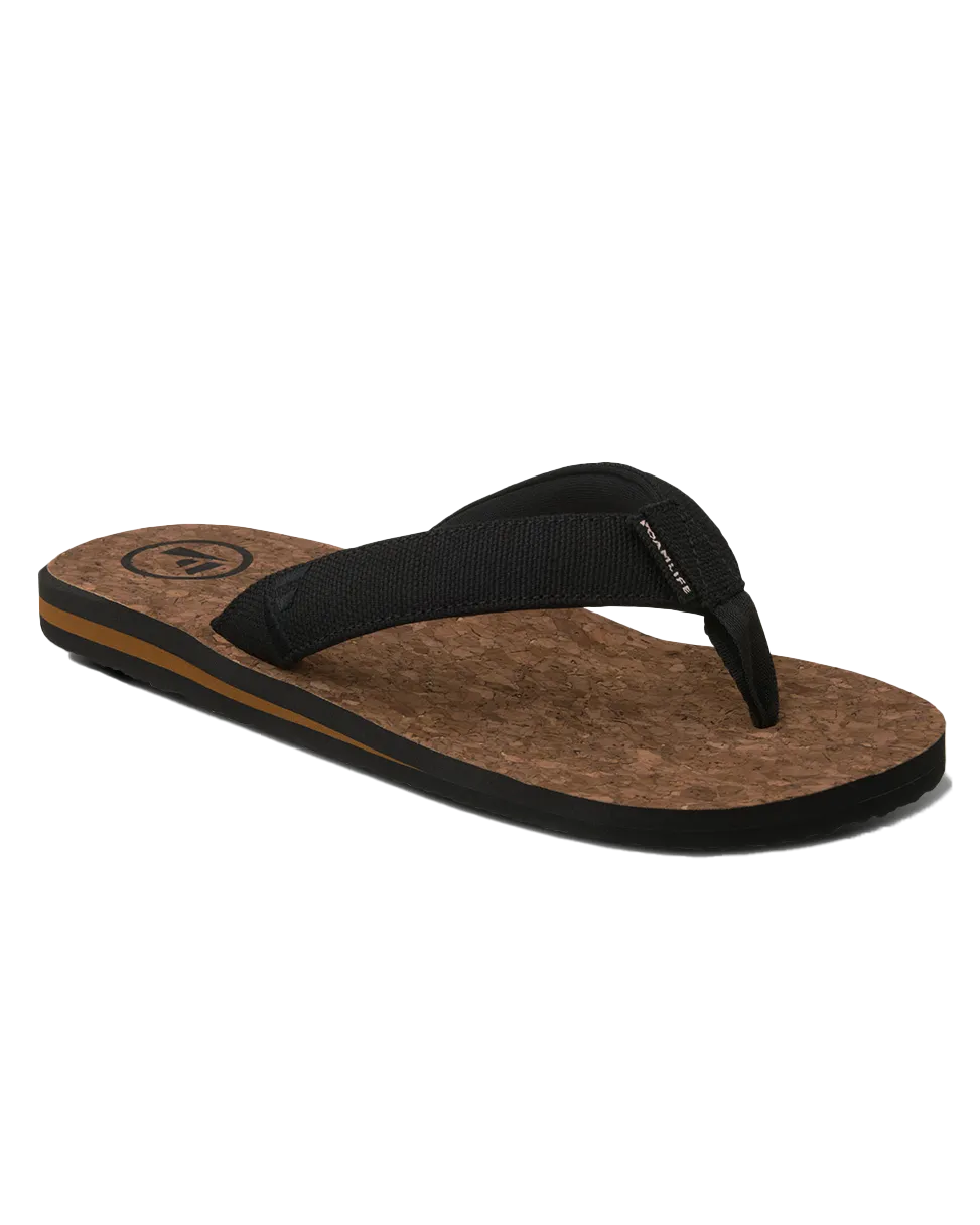 Mully Cork Flip Flops in Black