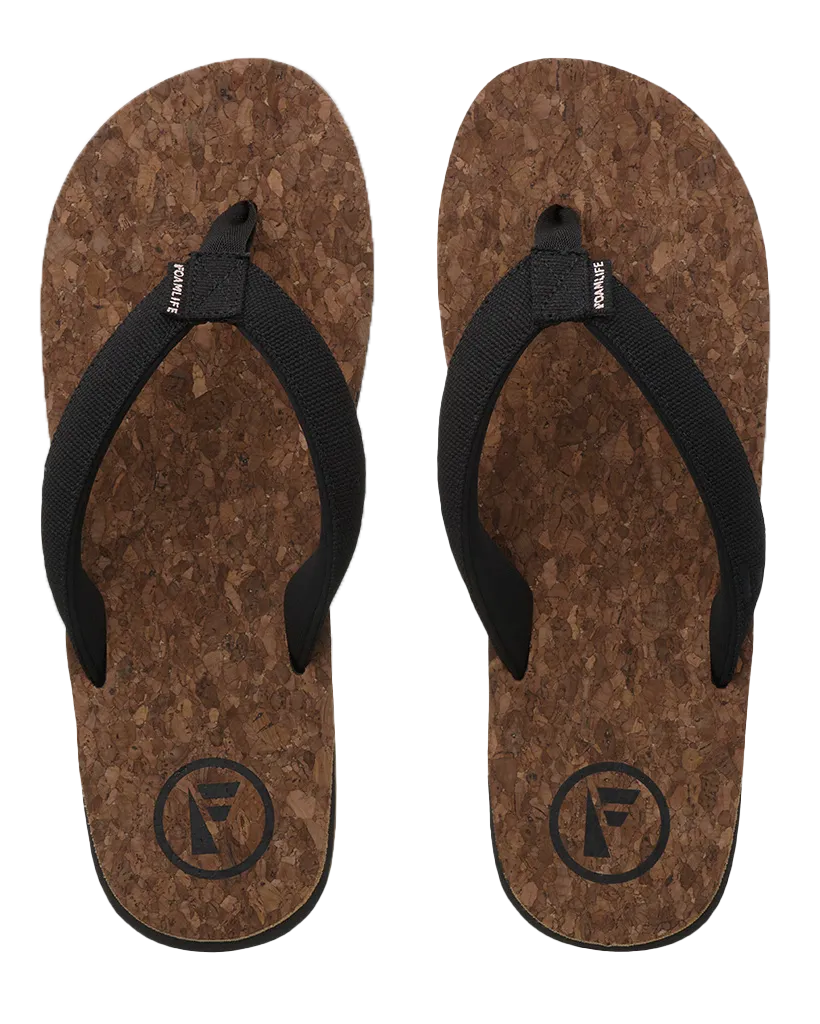 Mully Cork Flip Flops in Black