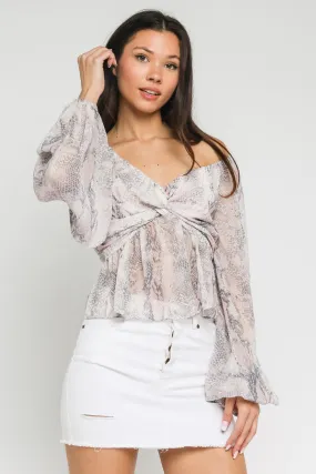 OFF SHOULDER TWIST BLOUSE